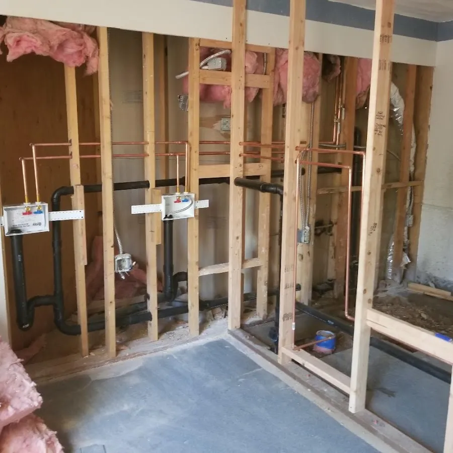 Copper pipe rough-in and plumbing installation in Brewster